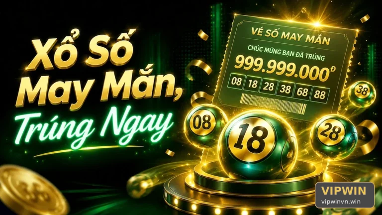 Khung viền xanh quanh mã vé số: Lát cắt giao diện xổ số VIPWIN